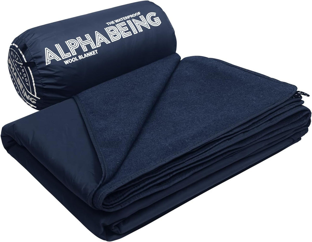 AlphaBeing Waterproof Outdoor Blanket with Merino Wool, Extra Thick Warm