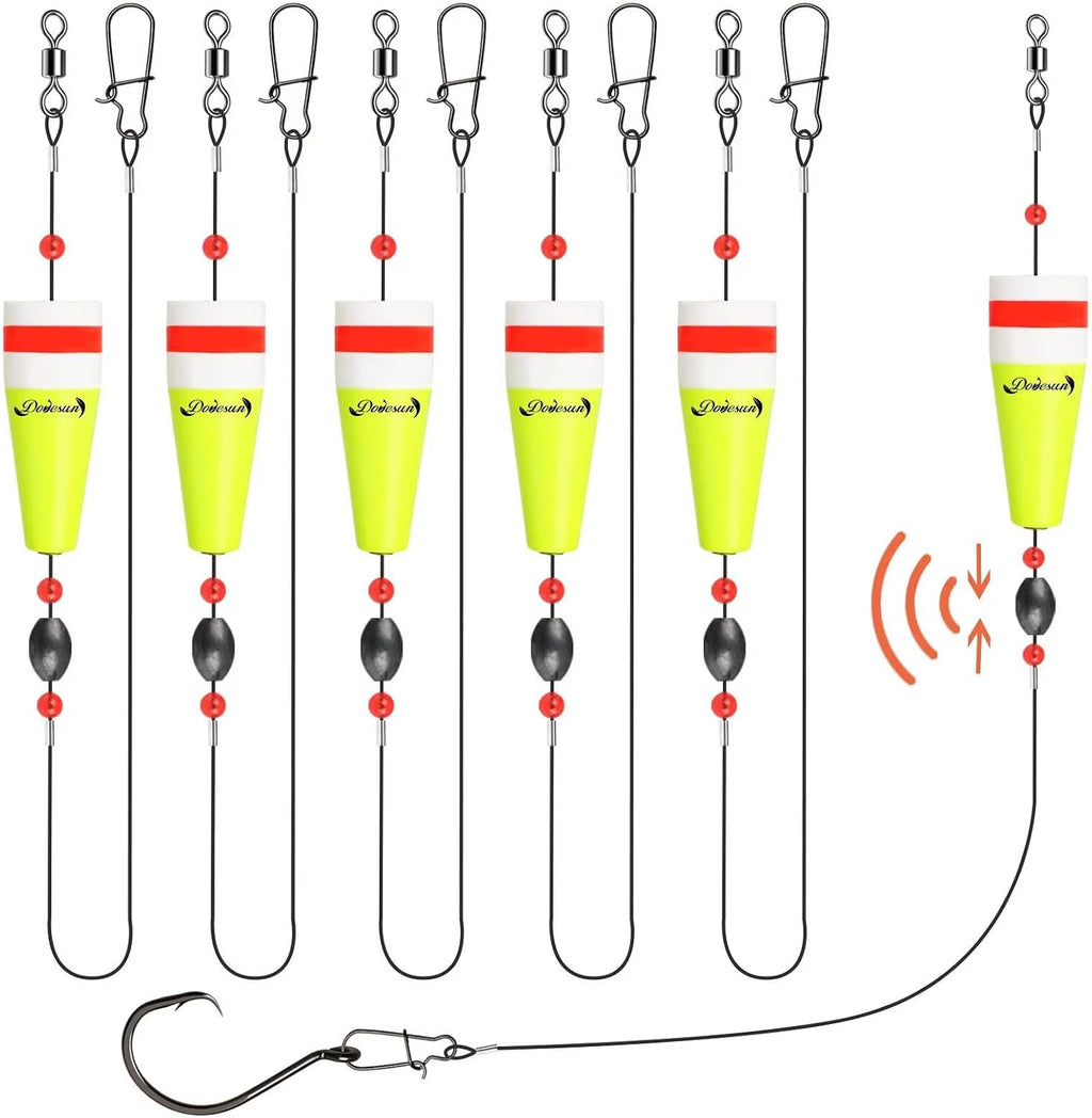 Dovesun Popping Cork Float Rig Weighted Fishing Bobbers Floats Fishing Corks Popping Corks for Saltwater Freshwater Fishing Tackle with 3 Size