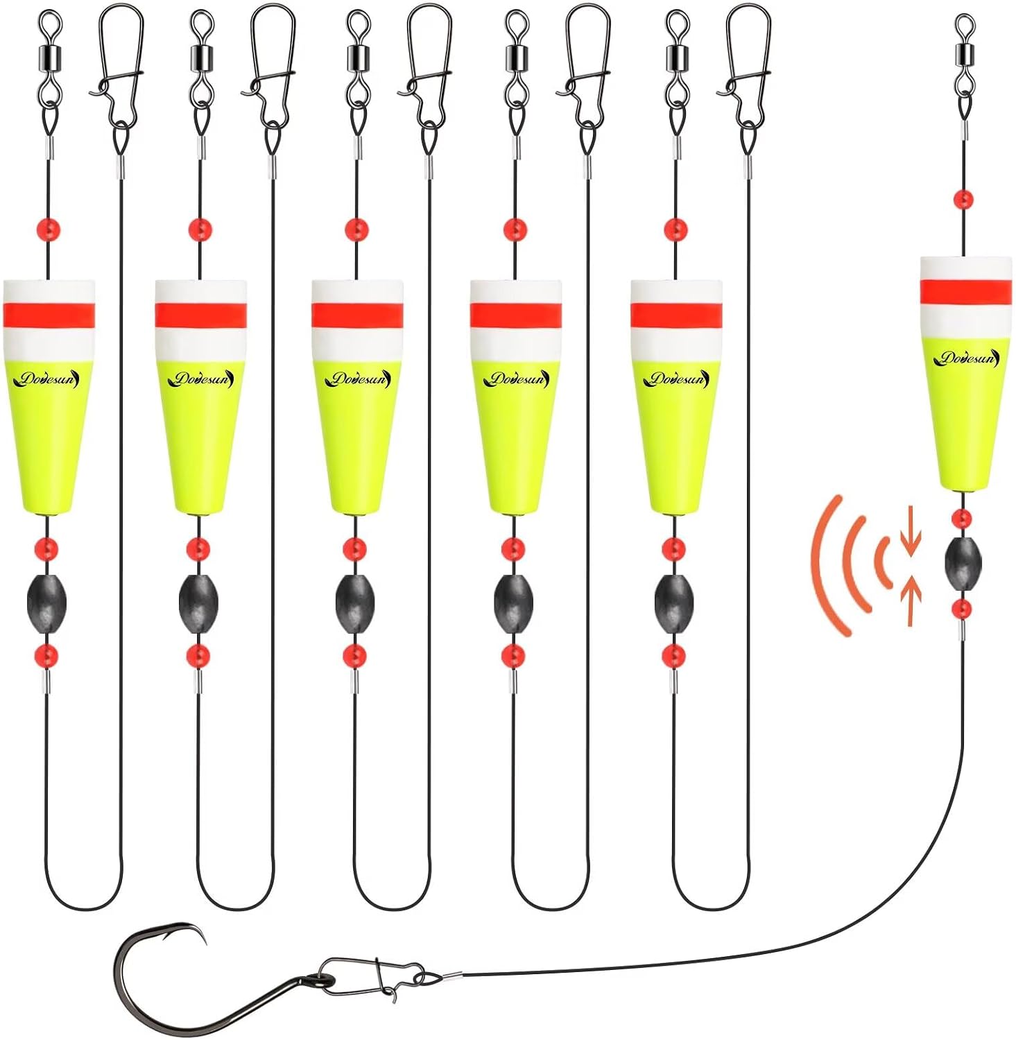 Dovesun Popping Cork Float Rig Weighted Fishing Bobbers Floats Fishing Corks Popping Corks for Saltwater Freshwater Fishing Tackle with 3 Size