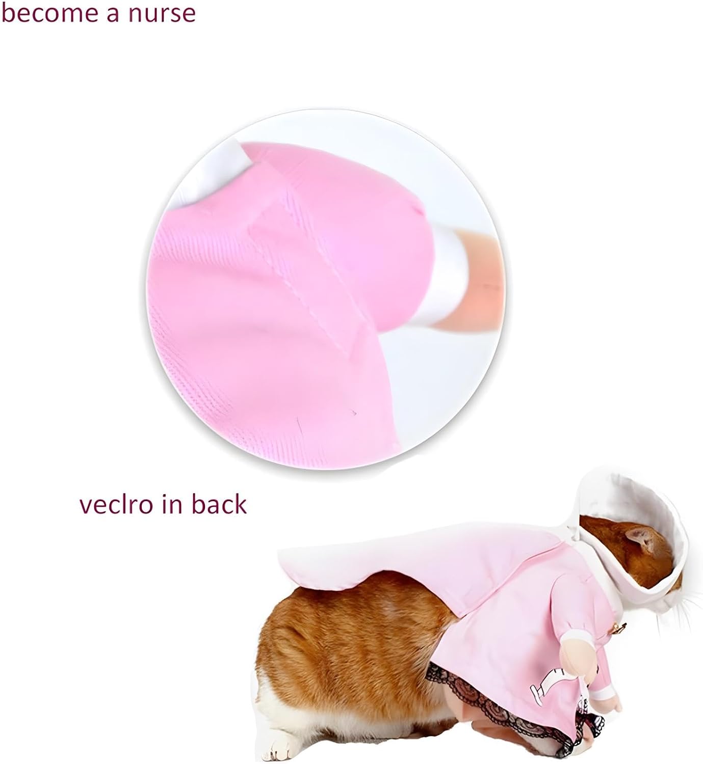 NACOCO Dog Cat Nurse Costume Pet Nurse Clothing Halloween Jeans Outfit Apparel (XS)