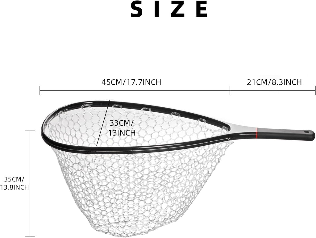SF Fly Fishing Landing Net Soft Rubber Mesh Trout Net Catch and Release Net