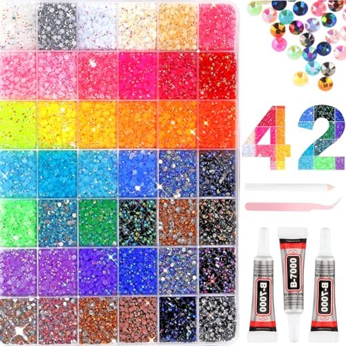 52000Pcs 42 Colors Resin Jelly Rhinestones for Bedazzling