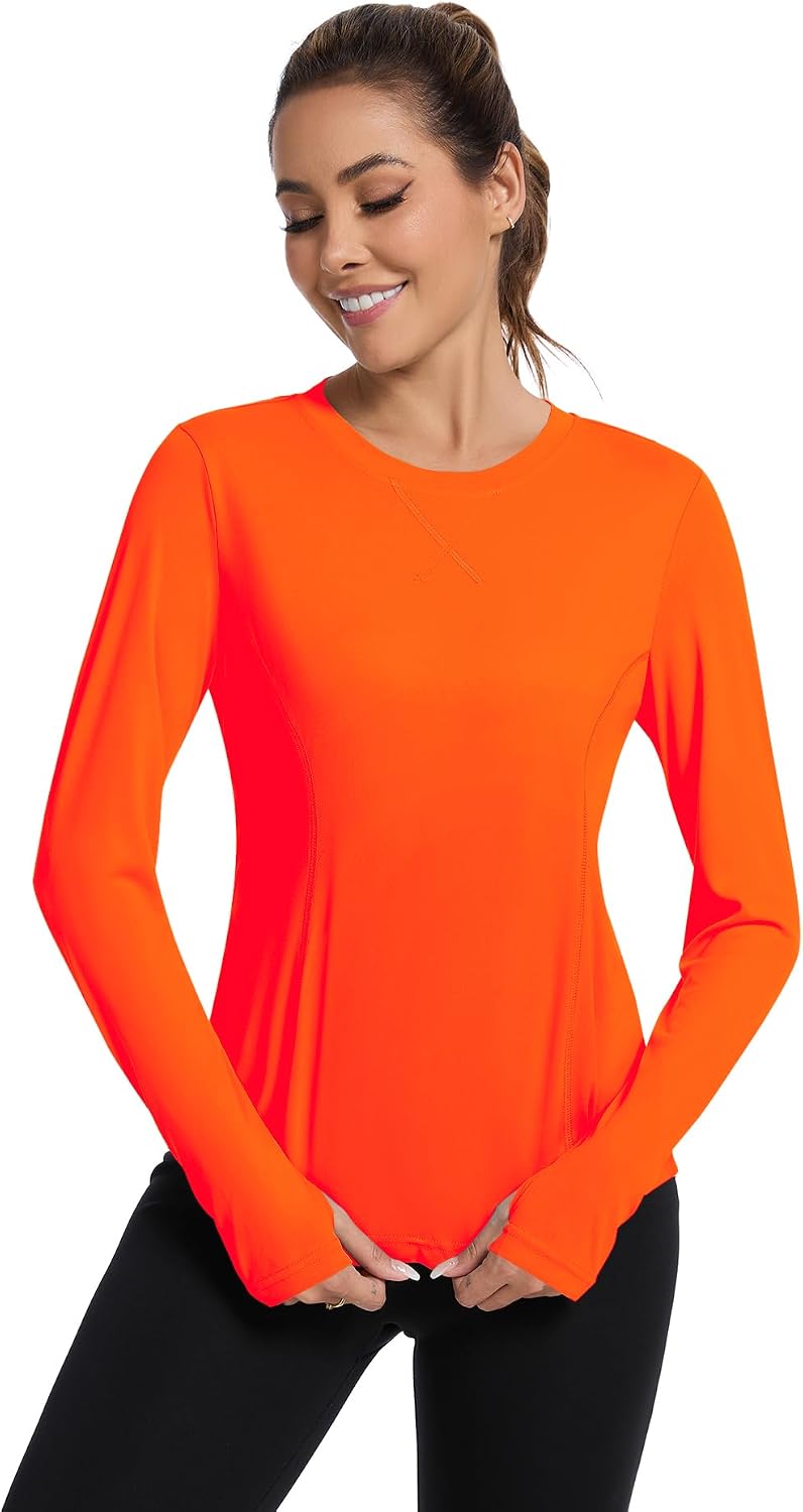 Avoogue Women UPF 80+ UV Shirts Long Sleeve with Thumb Holes Workout Tops