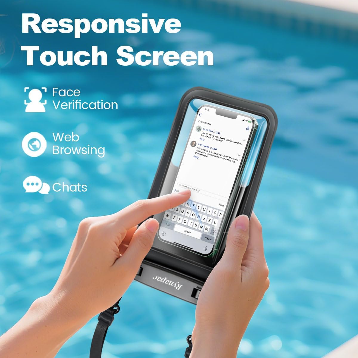 Rynapac Waterproof Phone Pouch Up to 8.5", 2Pack IPX8 Waterproof Phone Case