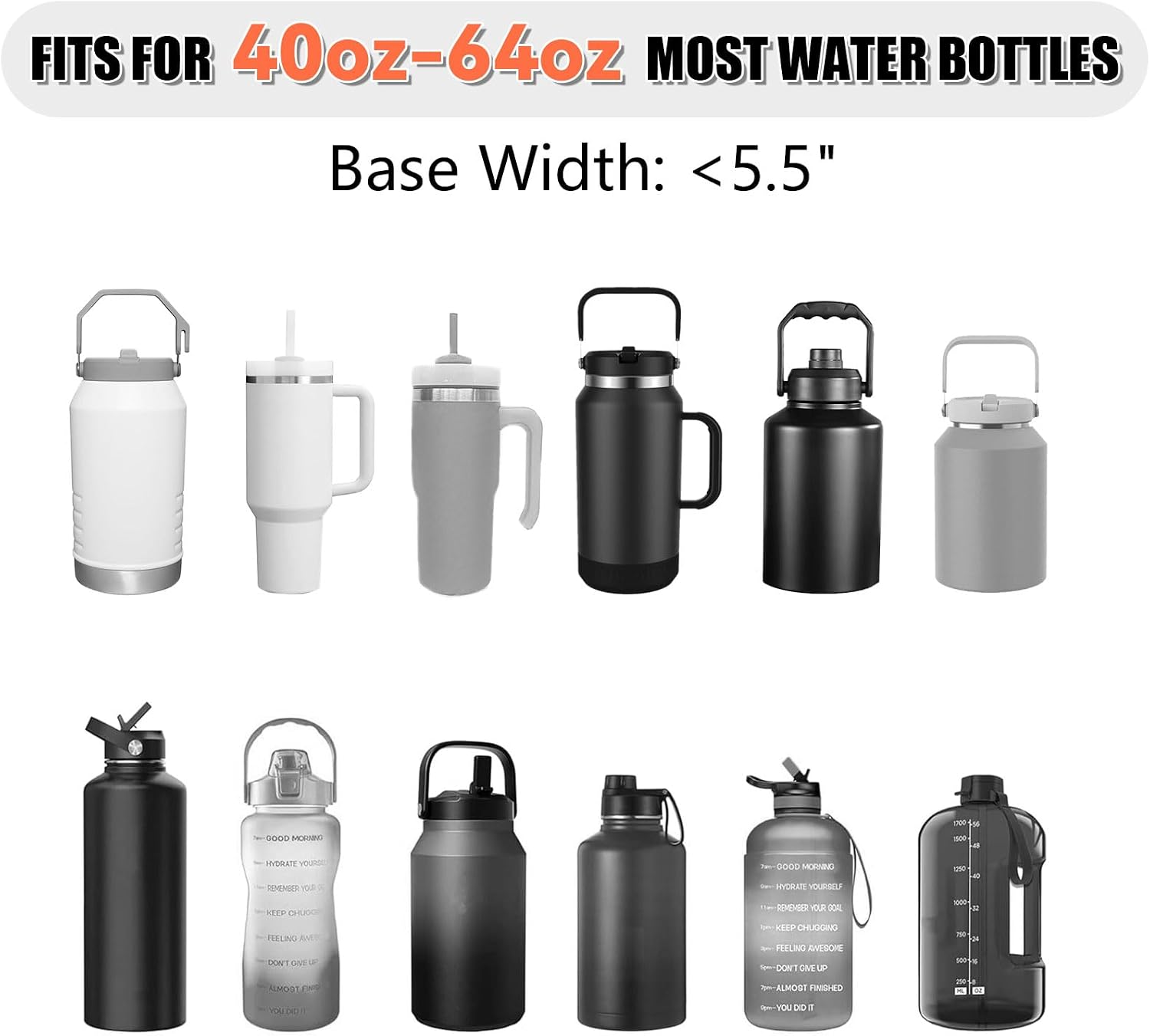 Water Bottle Carrier Bag with Strap Phone Pocket for Walking, Hiking, Cycling
