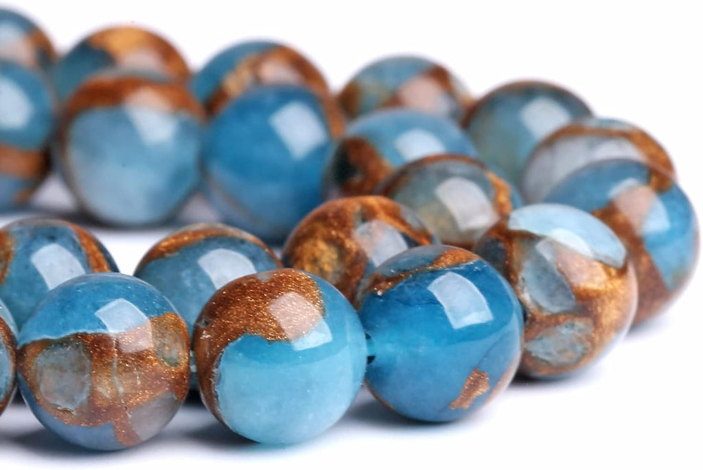 8MM 45PCS Lake Blue Cloisonne Craft Spacer Loose Beads for Jewelry Making DIY Bracelet