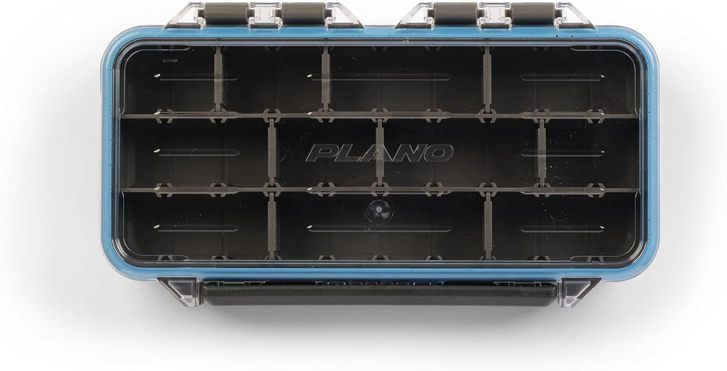 Plano StowAway 3500 Waterproof Stow Tackle Box, IPX7 Waterproof Rating, with Rustricor, Single Latch Design, Transparent DuraView Lid, Stackable Storage for Fishing Bait, Lures and Gear