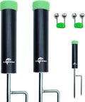 Fishing Pole Holder , 2 Pack Aluminum Fishing Rod Holder for Ground, Rod Holders for Bank Fishing, Double Spike Support, 2 Free Alarm Bells