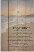 Footprints in the Sand Religious Canvas Wall Art Posters, Inspirational Beach Sunset Poem Print Poster (Unframed 20x30inch, Footprints(1))