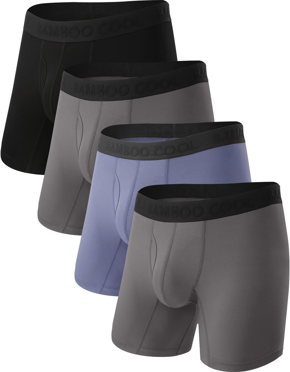 BAMBOO COOL Men's Cooling Underwear Ultra Soft Breathable Boxer Briefs Pack
