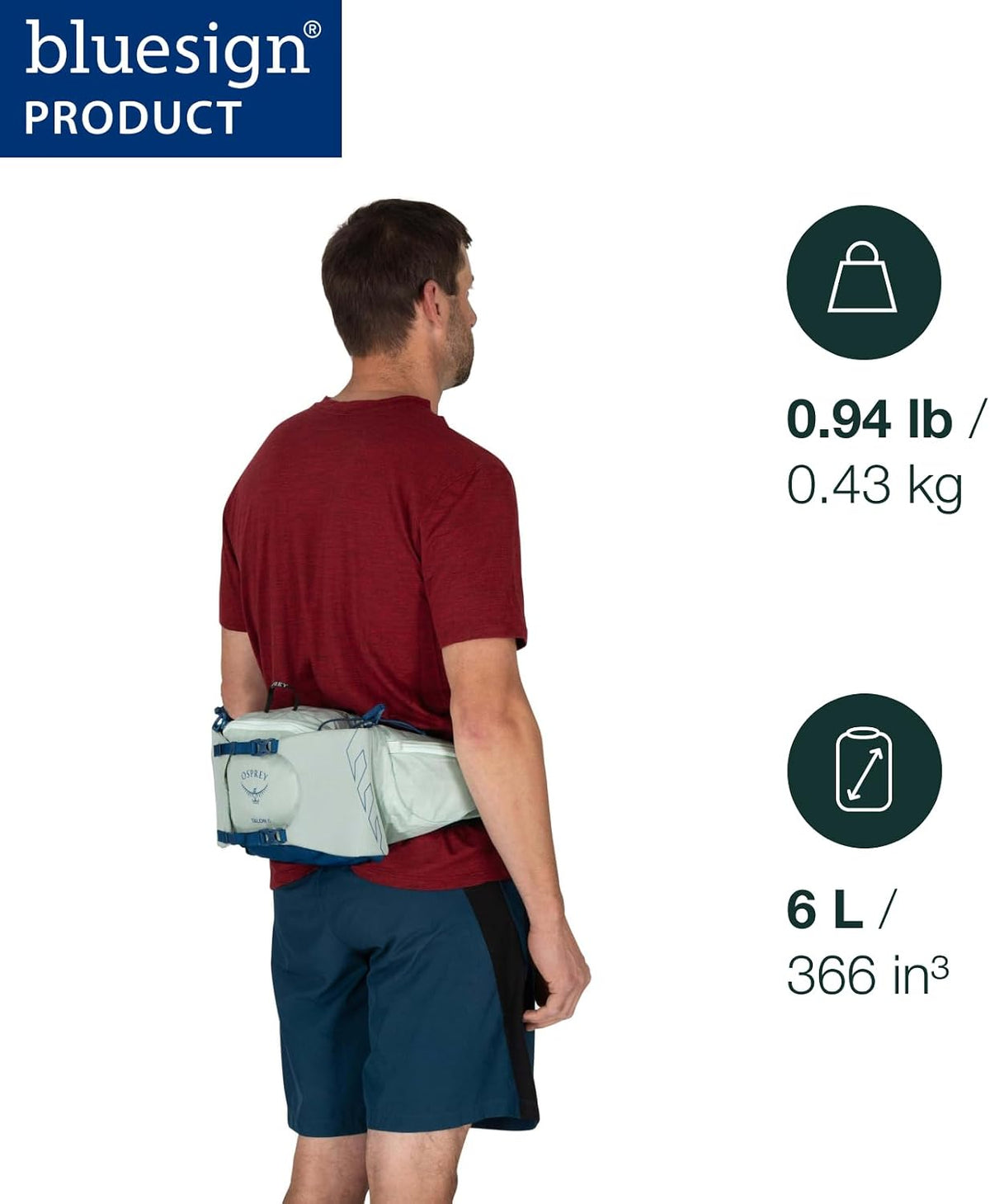 Osprey Talon 6L Men's Lumbar Hiking Waist Pack - Fanny Pack with Water Bottle Holders
