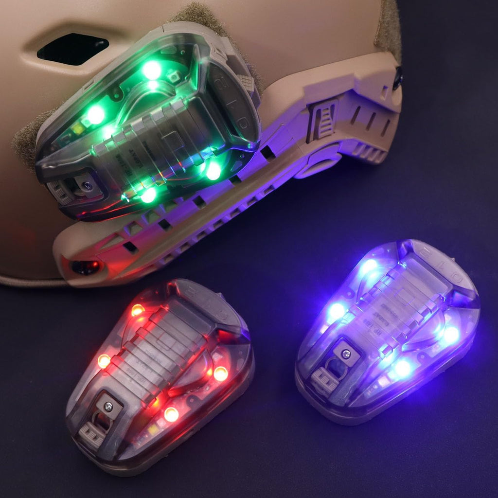 Tactical IR Strobe Helmet Light Military Identification Lights with Visible LED + White Strobe Survival Signal (Tan-Green)