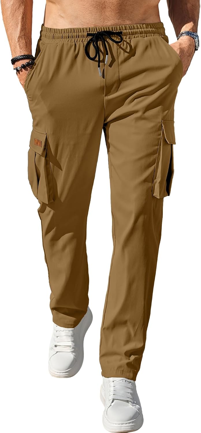 Comdecevis Men's Casual Cargo Pants Tactical Work Pants with Pockets