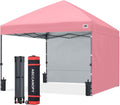 ABCCANOPY 10x10 Pop Up Canopy Tent, 2 Sidewalls, All-Weather Shade, Pink