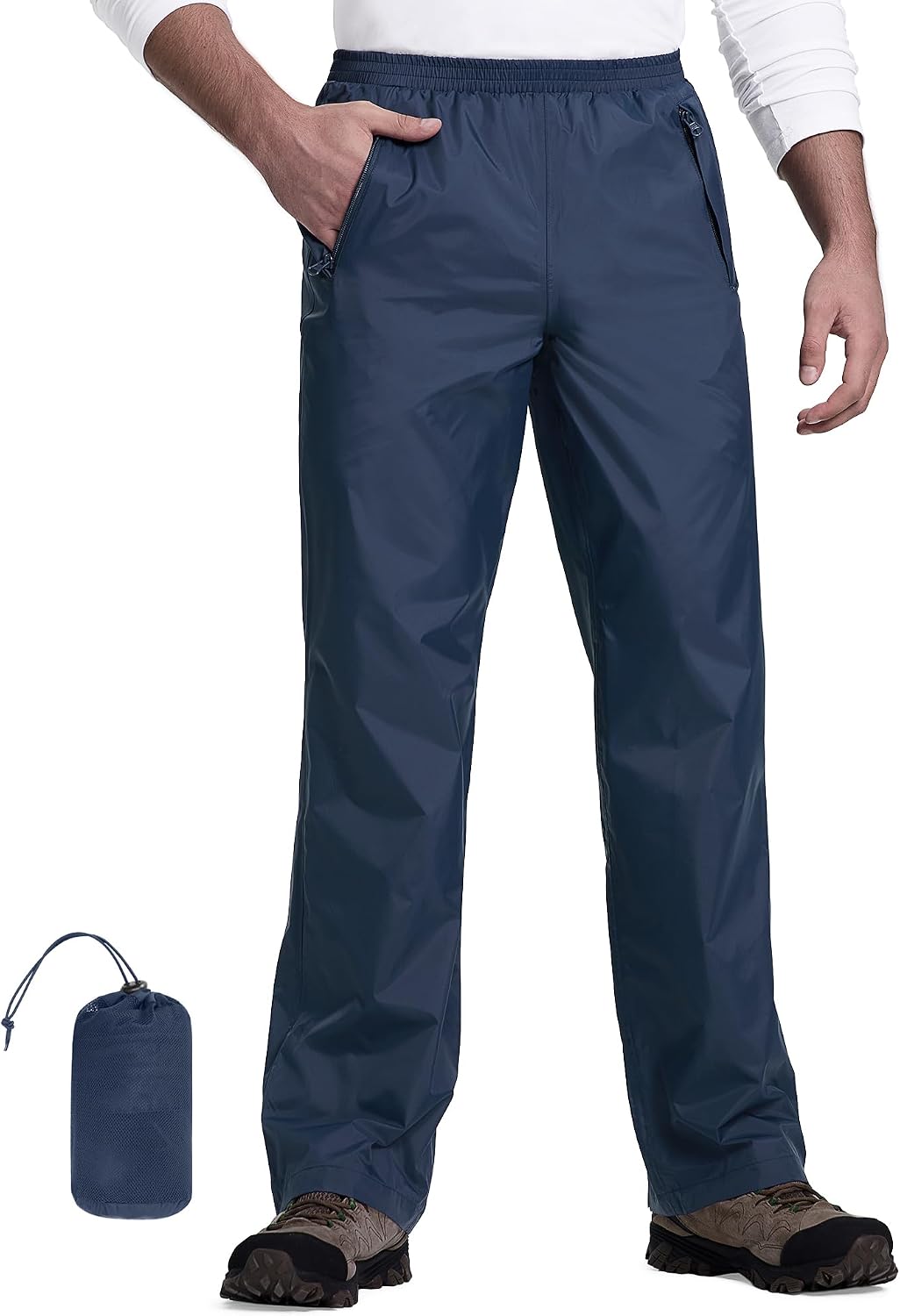 33,000ft Packable Rain Pants for Men Waterproof Lightweight Hiking Pants