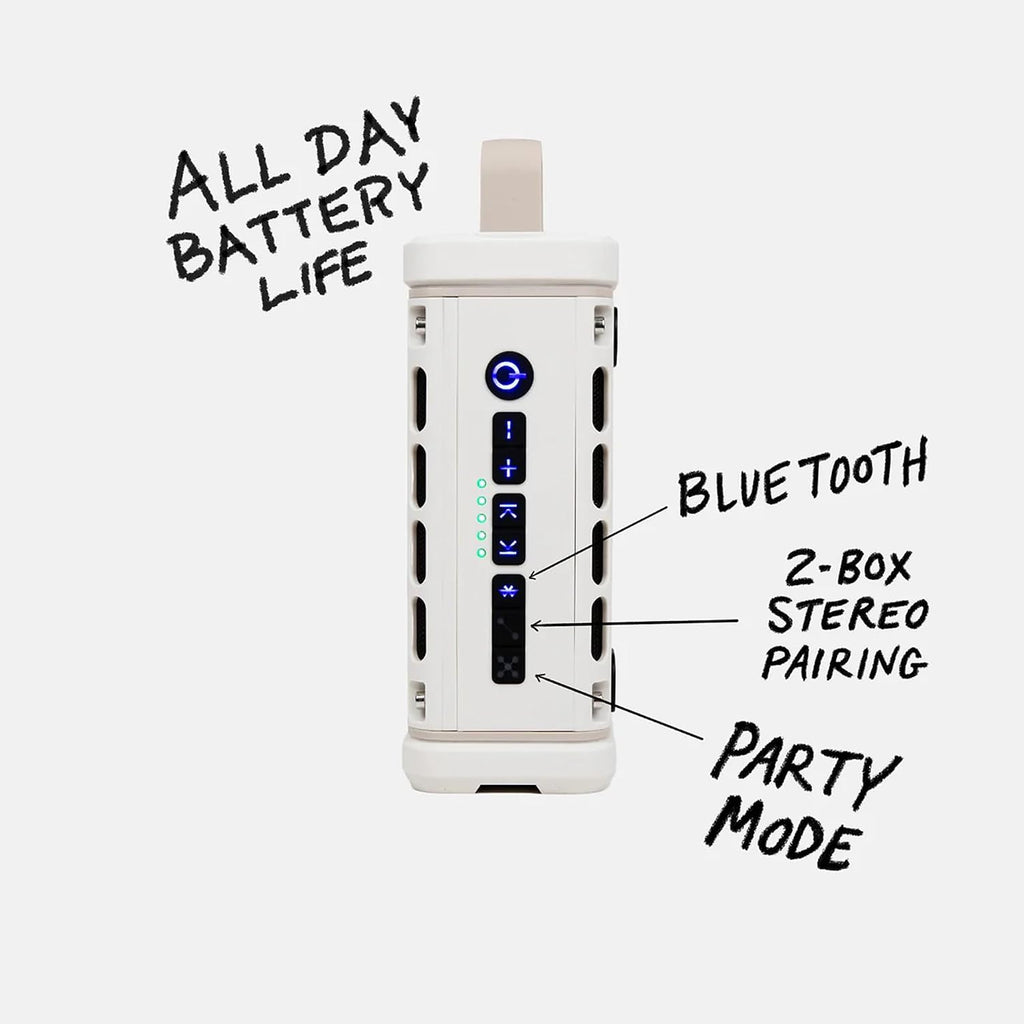 Turtlebox Ranger, Ultra-Portable Bluetooth Speaker, Waterproof, Ivory