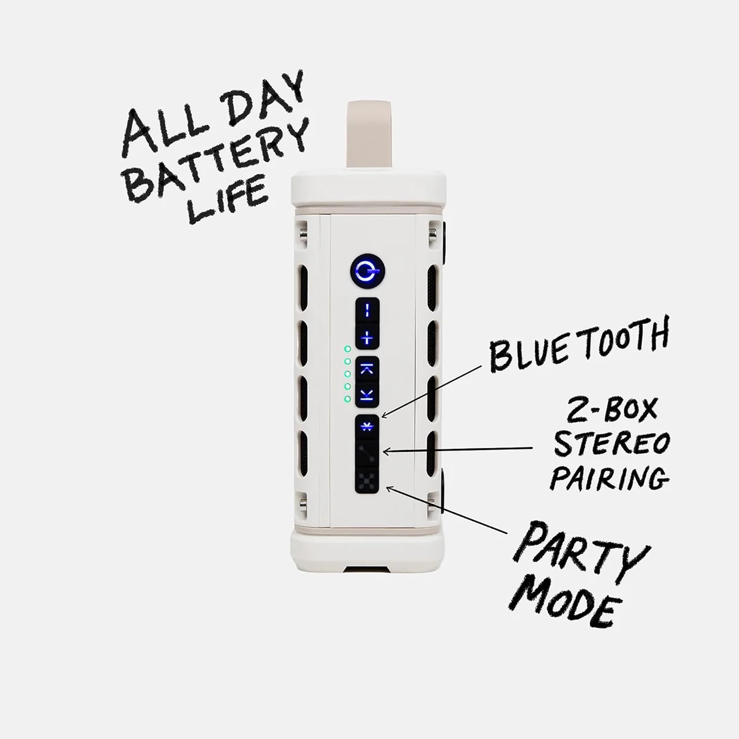 Turtlebox Ranger, Ultra-Portable Bluetooth Speaker, Waterproof, Ivory