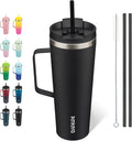 BJPKPK 26oz Insulated Tumbler with Handle, Lid & Straw, Stainless Steel
