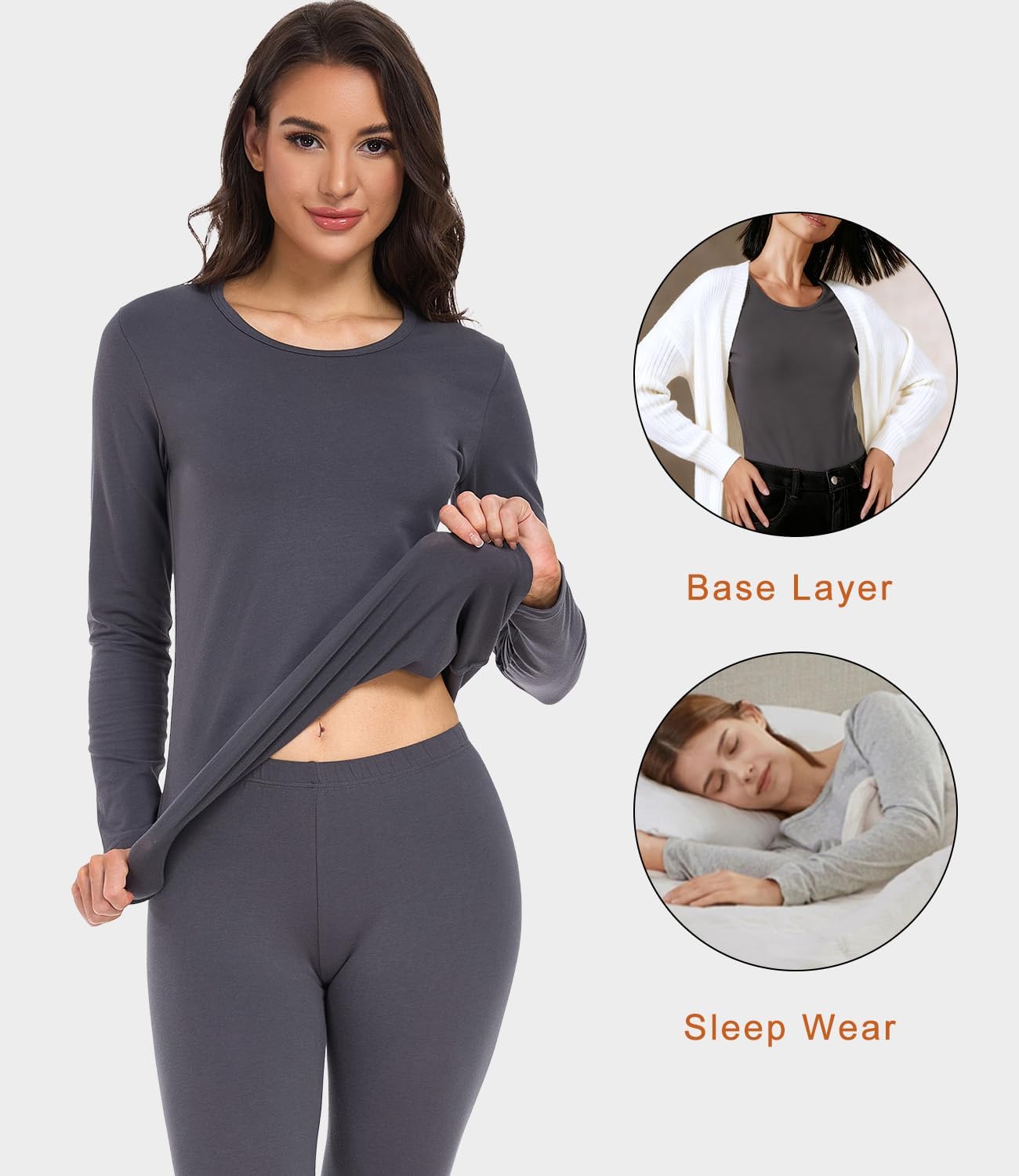 wirarpa Women's Cotton Thermal Underwear Set Long Johns Base Layer Set