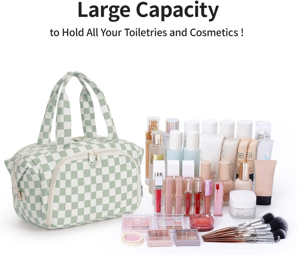 Narwey Travel Toiletry Bag for Women, Large Makeup Cosmetic Organizer Bag
