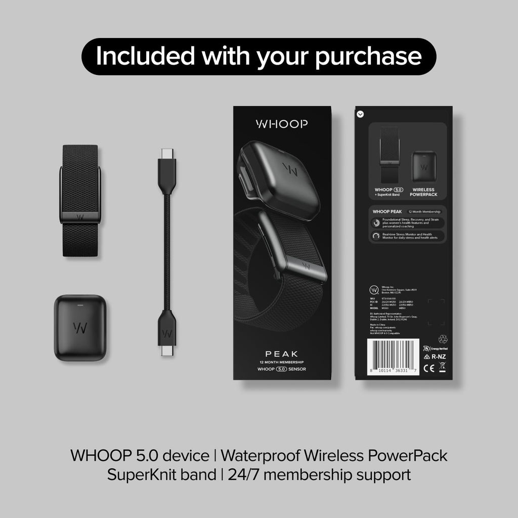 WHOOP 5.0/MG Activity Tracker - 12 Month Membership - Health and Fitness Wearable – 24/7 Activity and Sleep Tracker, Personalized Coaching, Menstrual Cycle Insights – 14+ Days Battery Life