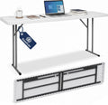 Folding Table 5FT Narrow Portable Plastic Heavy Duty Table HDPE Tabletop Rectangle Seminar Table with Carrying Handle Indoor Outdoor for Training, Buffet,Home Office, Camping, Party