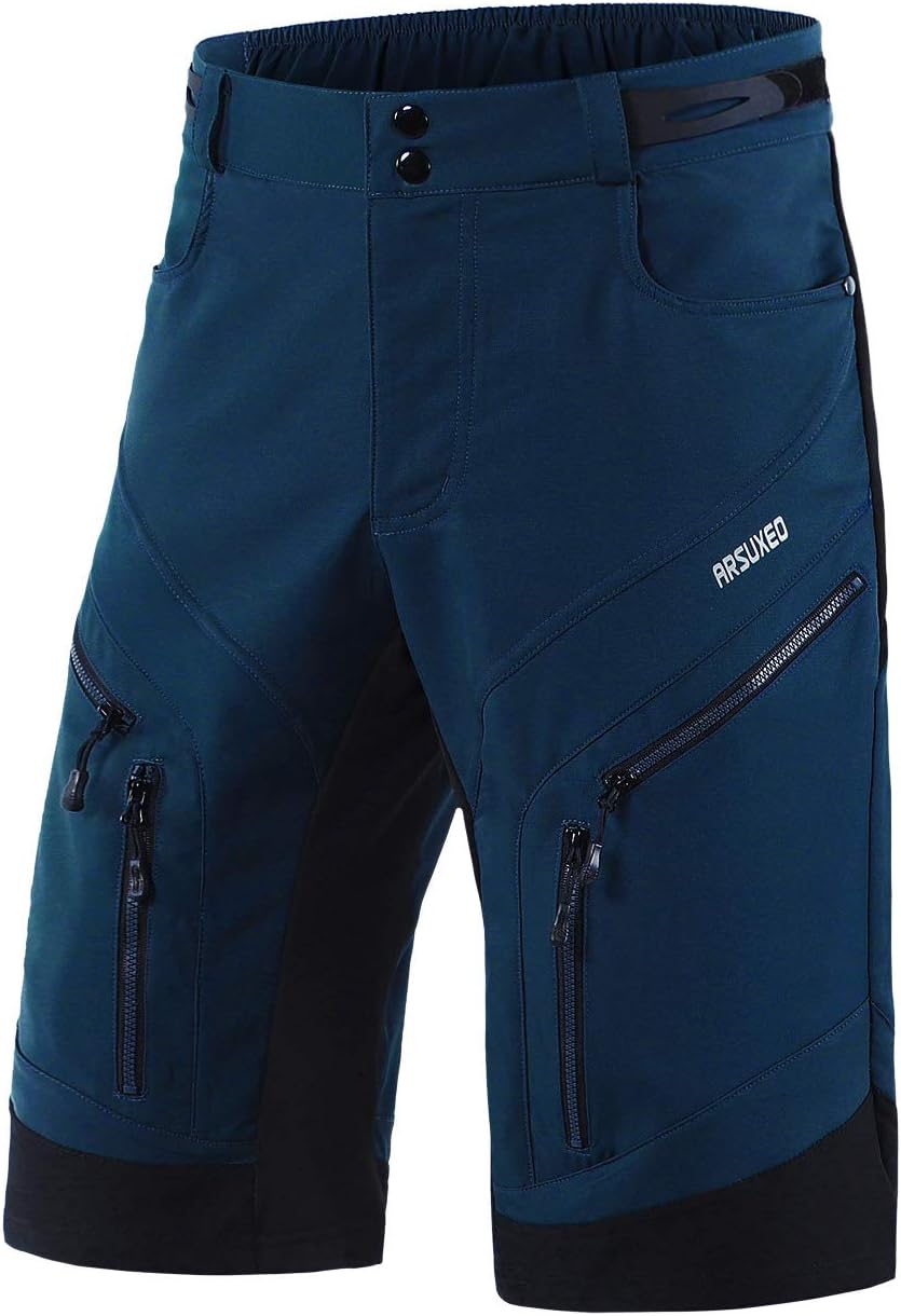 ARSUXEO Men's Loose Fit Cycling Shorts Mountain Bike Shorts Water Ressistant 1903