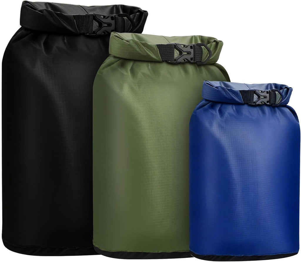 Dry Bag Waterproof 3 Pack Lightweight Outdoor Dry Sack, 6L&10L&20L, Blue