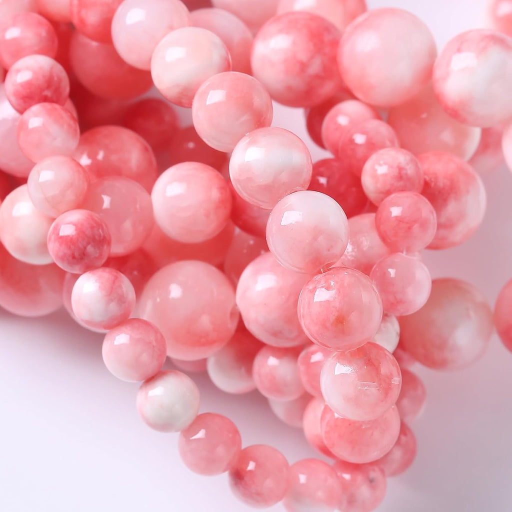 10MM 38PCS Pink Persian Jade Spacer Loose Beads for Jewelry Making DIY Bracelet Necklace