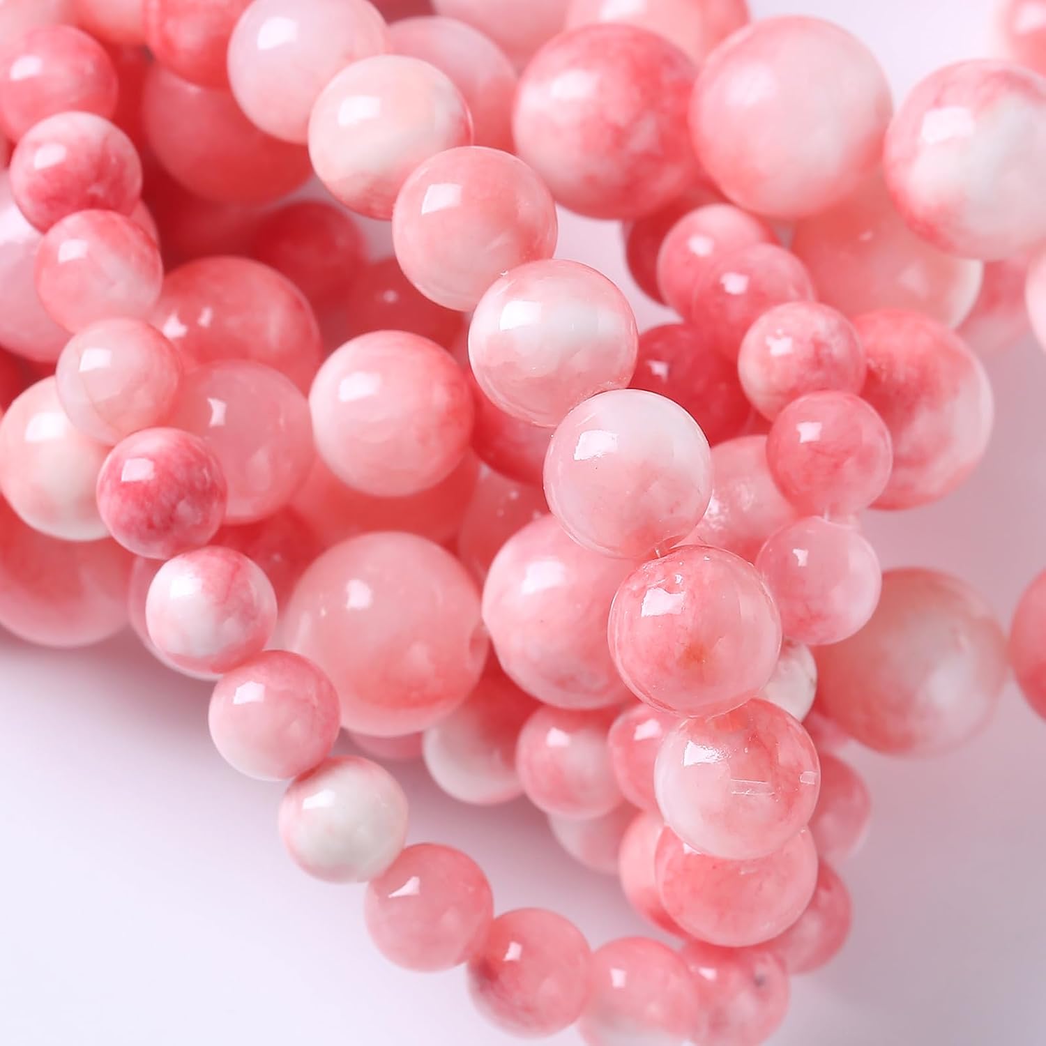 10MM 38PCS Pink Persian Jade Spacer Loose Beads for Jewelry Making DIY Bracelet Necklace