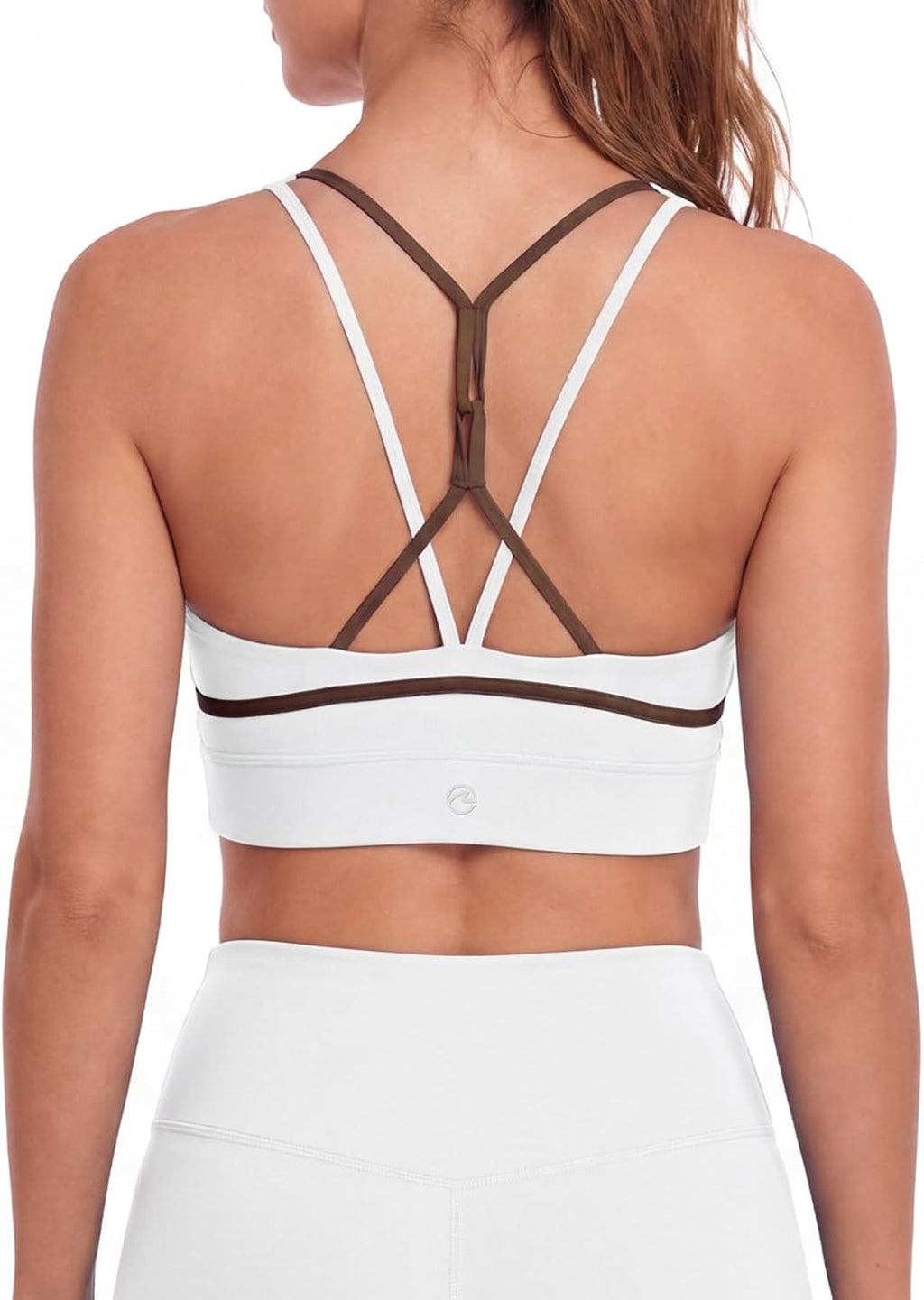 Aoysky Womens Strappy Sports Bra Padded Criss Cross Color Block Workout Top