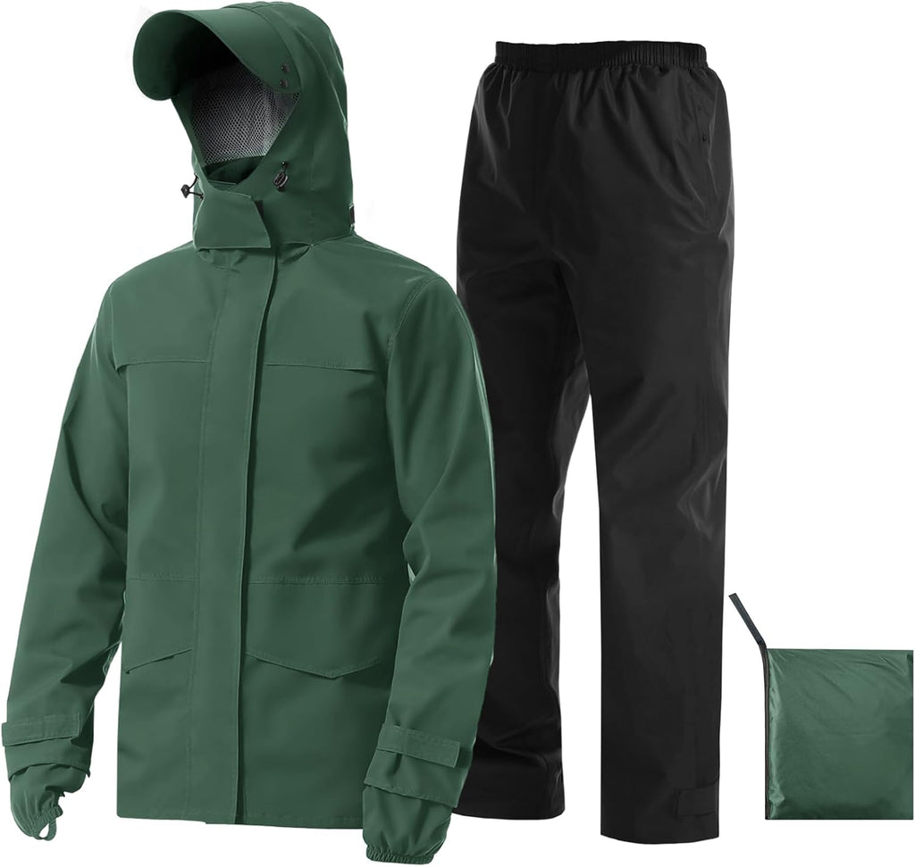 iCreek Rain Suit Waterproof Breathable Lightweight 2-Piece Rain Gear Unisex