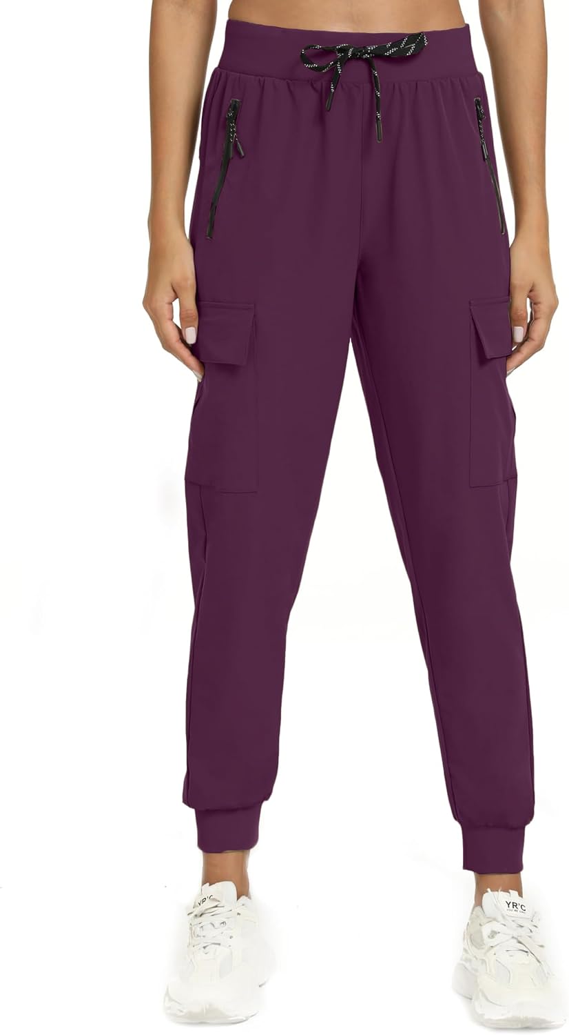 Womens Cargo Hiking Pants with 4 Pockets Lightweight Water Resistant