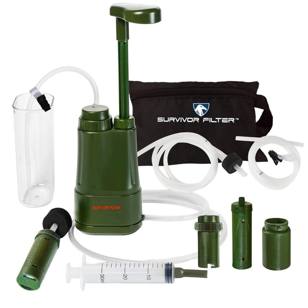 Survivor Filter PRO Extender Kit, Water Purifier Pump with Extra Filter Set