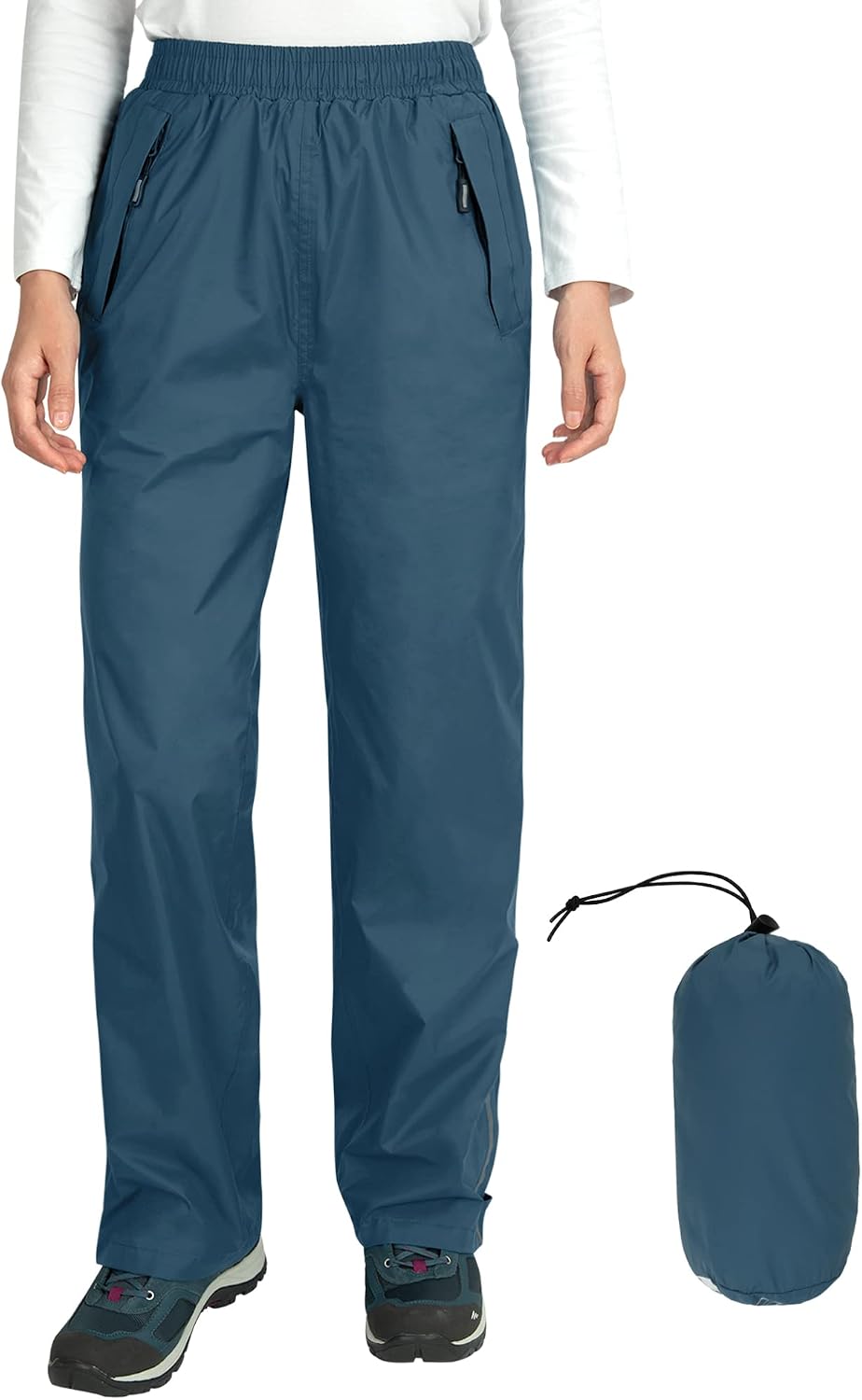 Outdoor Ventures Women's Rain Pants Packable Waterproof Hiking Pants