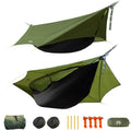 Night Cat Camping Hammock Tent: Lightweight Portable 4 in 1 Hammock with Rain Tarp and Mosquito Net for Hiking Jungle Outdoor