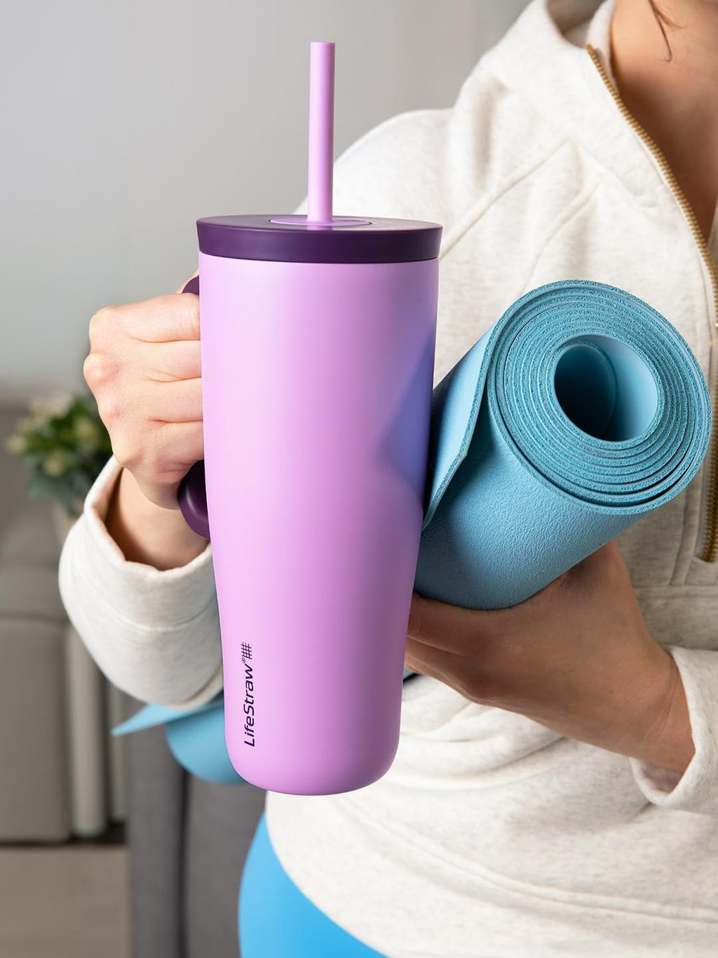 LifeStraw Go Insulated Water Filter Tumbler, 24 oz, Acai