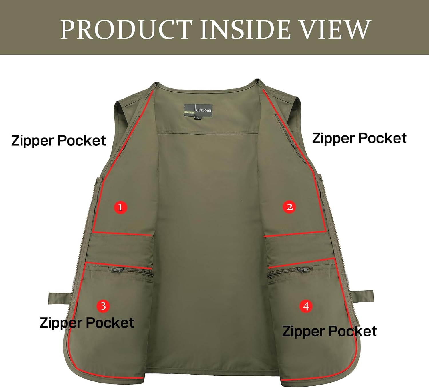 Flygo Men's Fishing Vest Utility Lightweight Outdoor Travel Safari Photo Cargo Vest with 16 Pockets