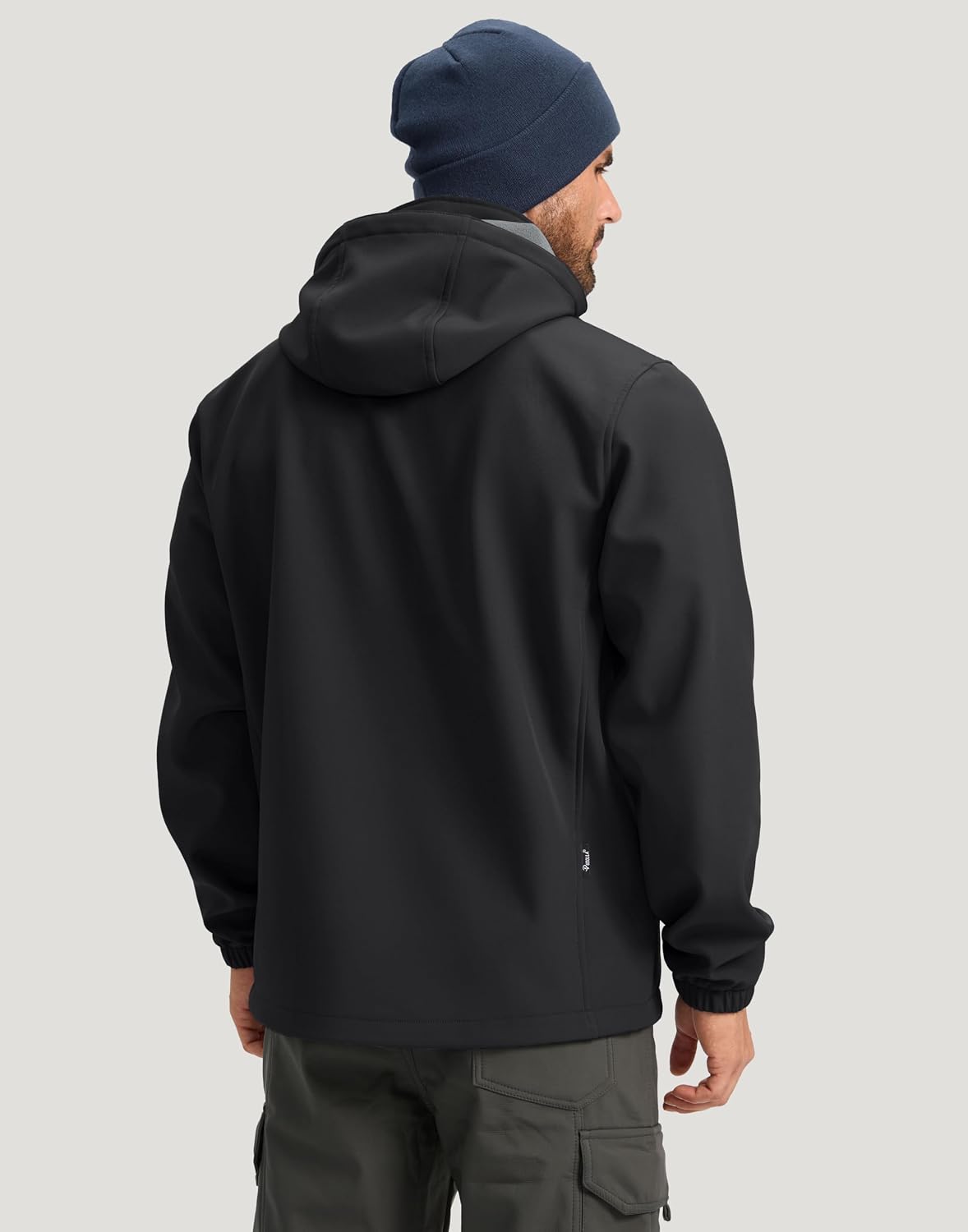 Pudolla Men's Softshell Jacket Hooded Fleece Lined Coats for Outdoor Work