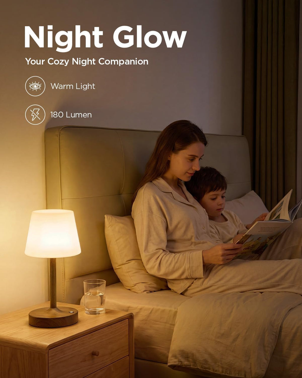 IP65 Waterproof Rechargeable Shower Lamp, Cordless Bathroom Touch Lamps