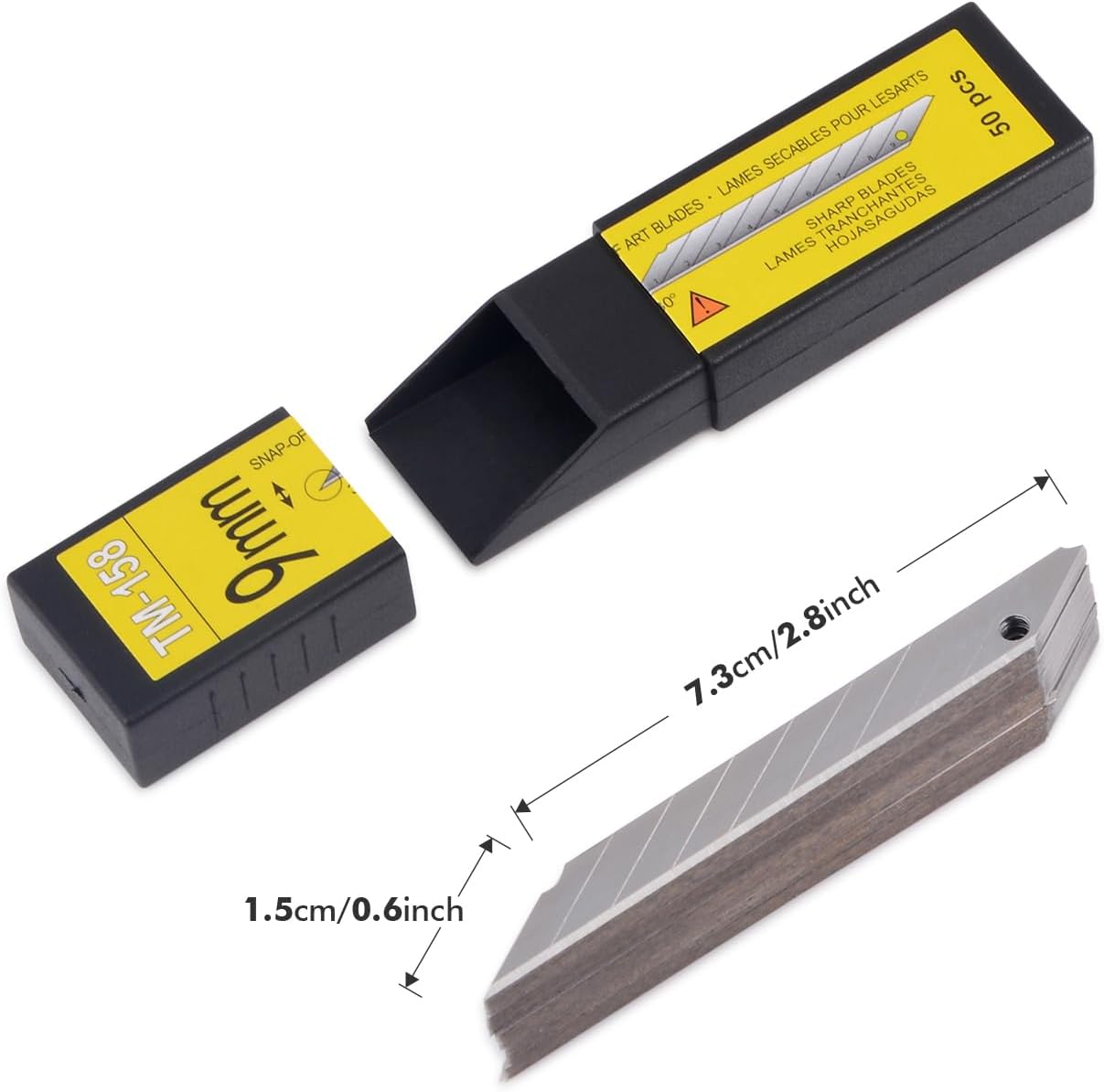FOSHIO 30 Degree Snap Off Universal Art Knife Replacement Blades, High Hardness Carbon Steel Material, Auto Vinyl Wrap Office Cutter Craft Knife Sharp Blades, Pack of 100