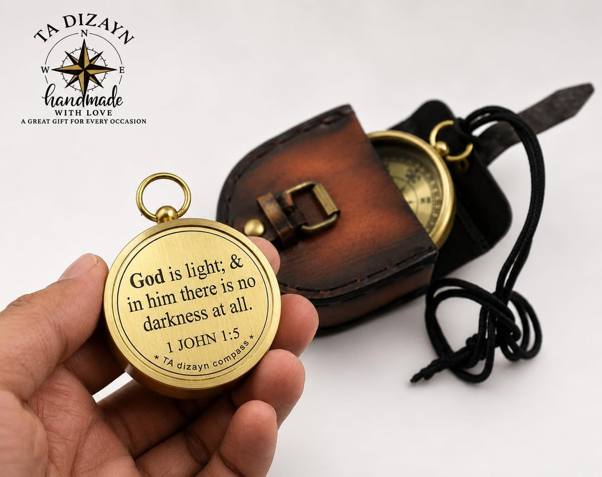 For I Know The Plans I Have For You, Jeremiah 29:11, Solid Brass Directional Engraved Compass, Baptism Gifts for Boys Girls, First Communion, Christian Gifts for Men, First Confirmation Gifts for Boys