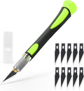 EHDIS Precision Hobby Knife Set Utility Craft Knife Kit with 10PCS Blades for Art, Working-Stencil, Scoring, Scrapbooking, Architecture Modeling, Crafting (Green)