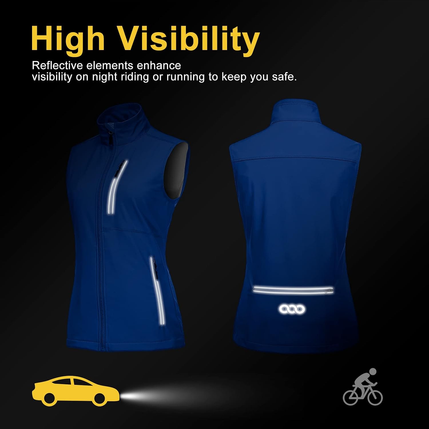33,000ft Women's Lightweight Running Vest with 6 Pockets for Travel Golf