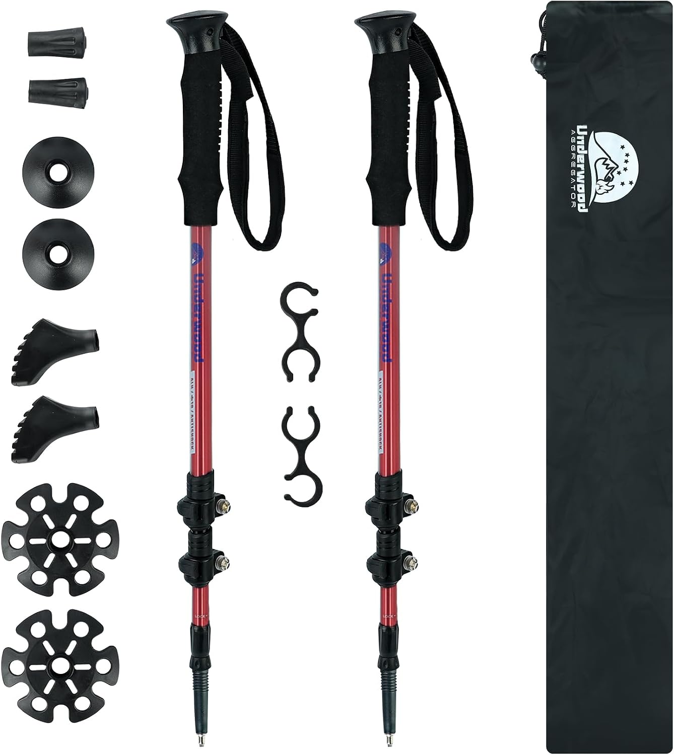 Trekking Poles Collapsible Hiking Poles, Lightweight Aluminum Hiking Sticks