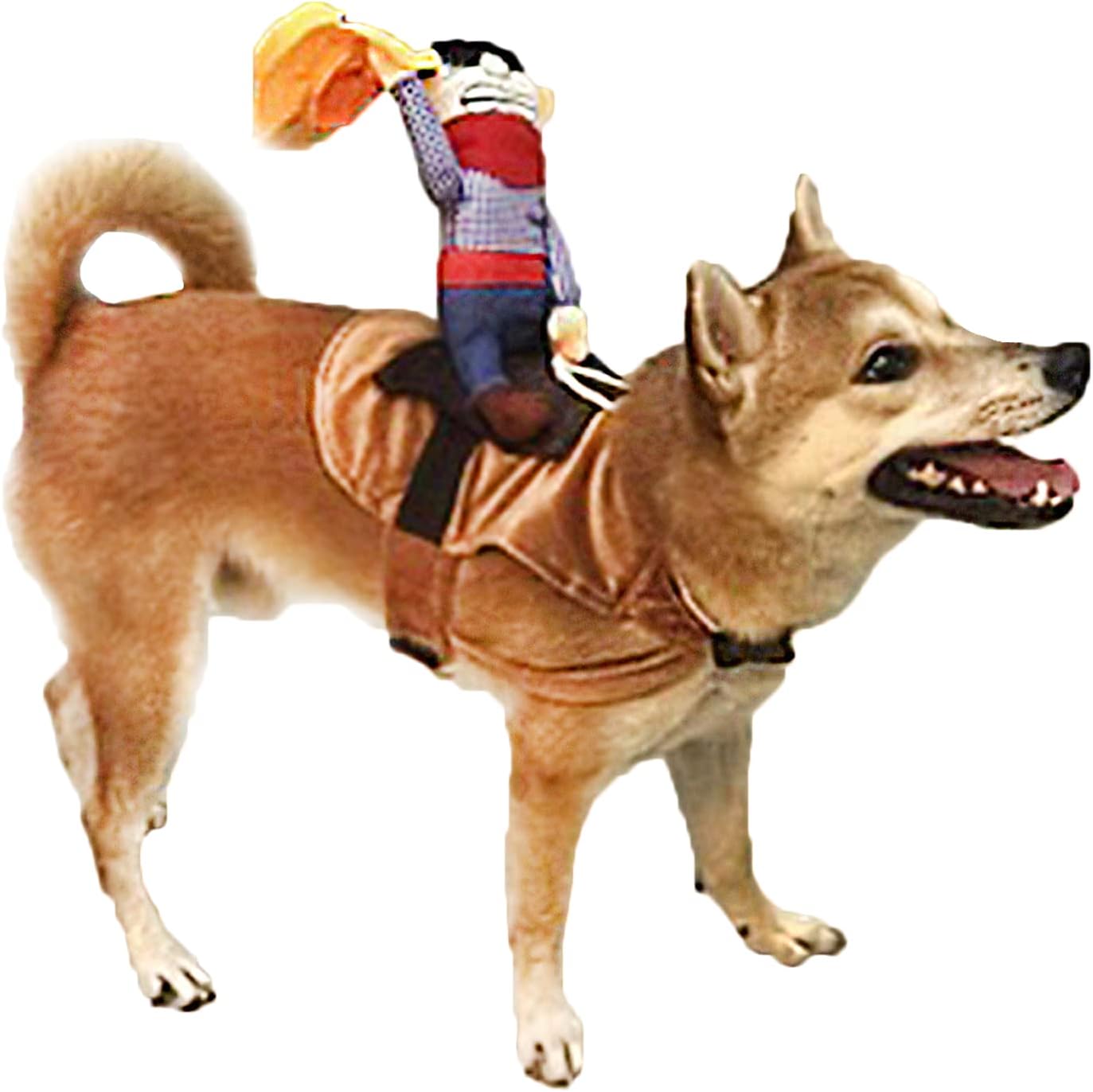 SEIS Halloween Pet Riding Costume,Cowboy Dog Clothes,Funny Cat Apparel, XXL