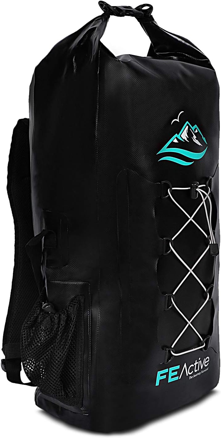 FE Active Dry Bag Waterproof Backpack - 30L Eco Friendly Bag for Men & Women for Fishing, Travel, Hiking, Beach & Survival Gear. Storage for Camera & Camping Accessories | Designed in California, USA