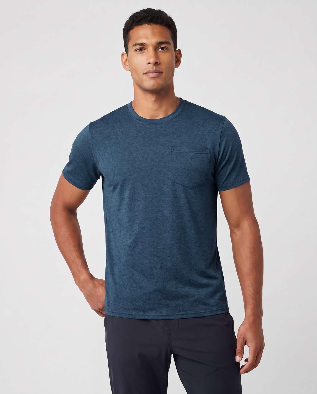 4 Pack Men's Dry Fit Short Sleeve Pocket T Shirts Workout Gym Athletic Tees