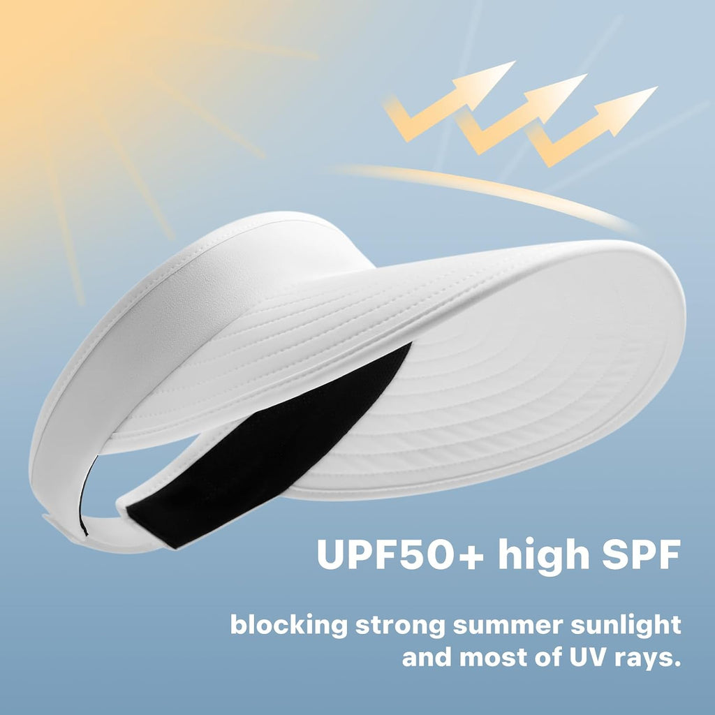 WANDER Sun Visor Hat Wide Brim Packable Large Beach Cap for Women