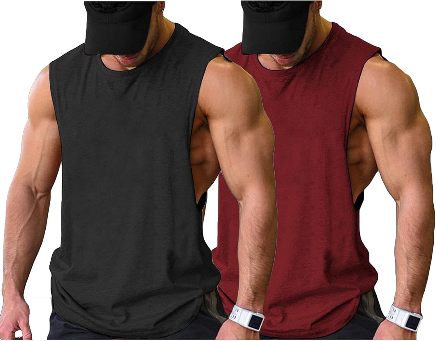 COOFANDY Men Workout Tank Top 2 Pack Gym Bodybuilding Sleeveless T Shirts